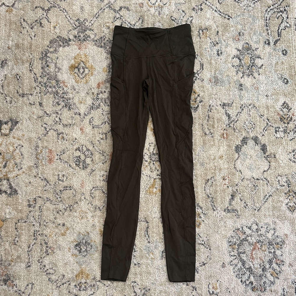 lululemon athletica fast and free army green tight
